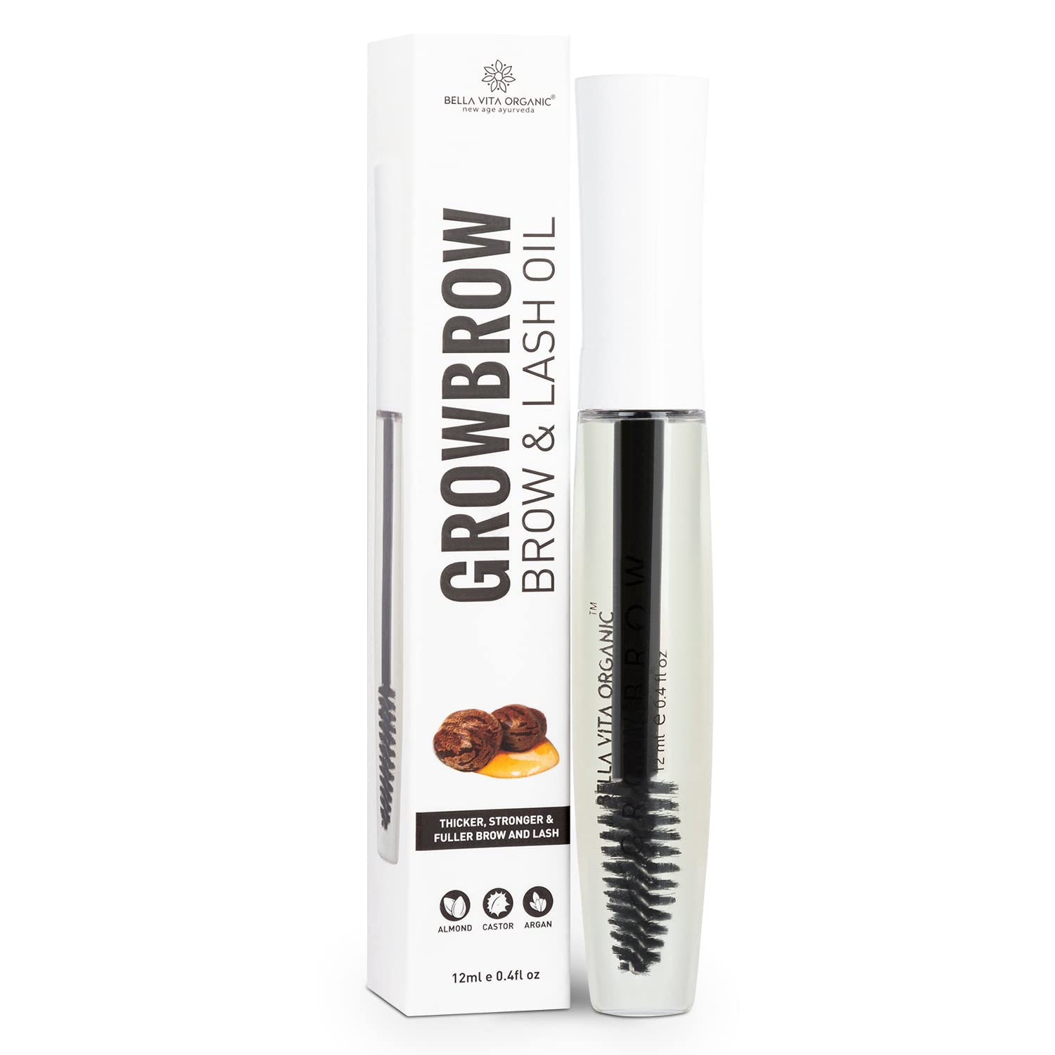 Organic eyelash lashes and eyebrows hair growth serum